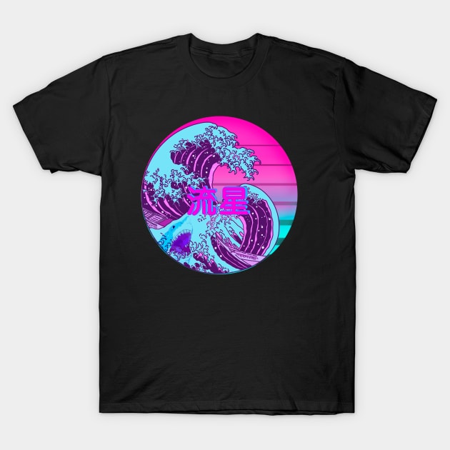 Great Vaporwave Shark off Kanagawa T-Shirt by zody